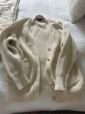Hatch Maternity Chunky Ribbed Button Cardigan